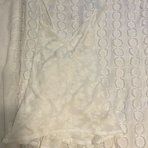 Free people Flowy white tank top with flowers